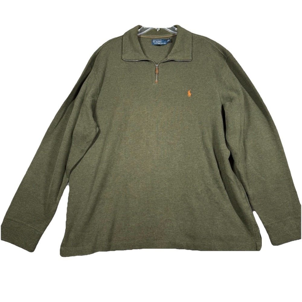 Lot‎ Of 2 Vintage 90s Y2K Polo Ralph Lauren  1/4 Zip Pullover Sweater XL Green